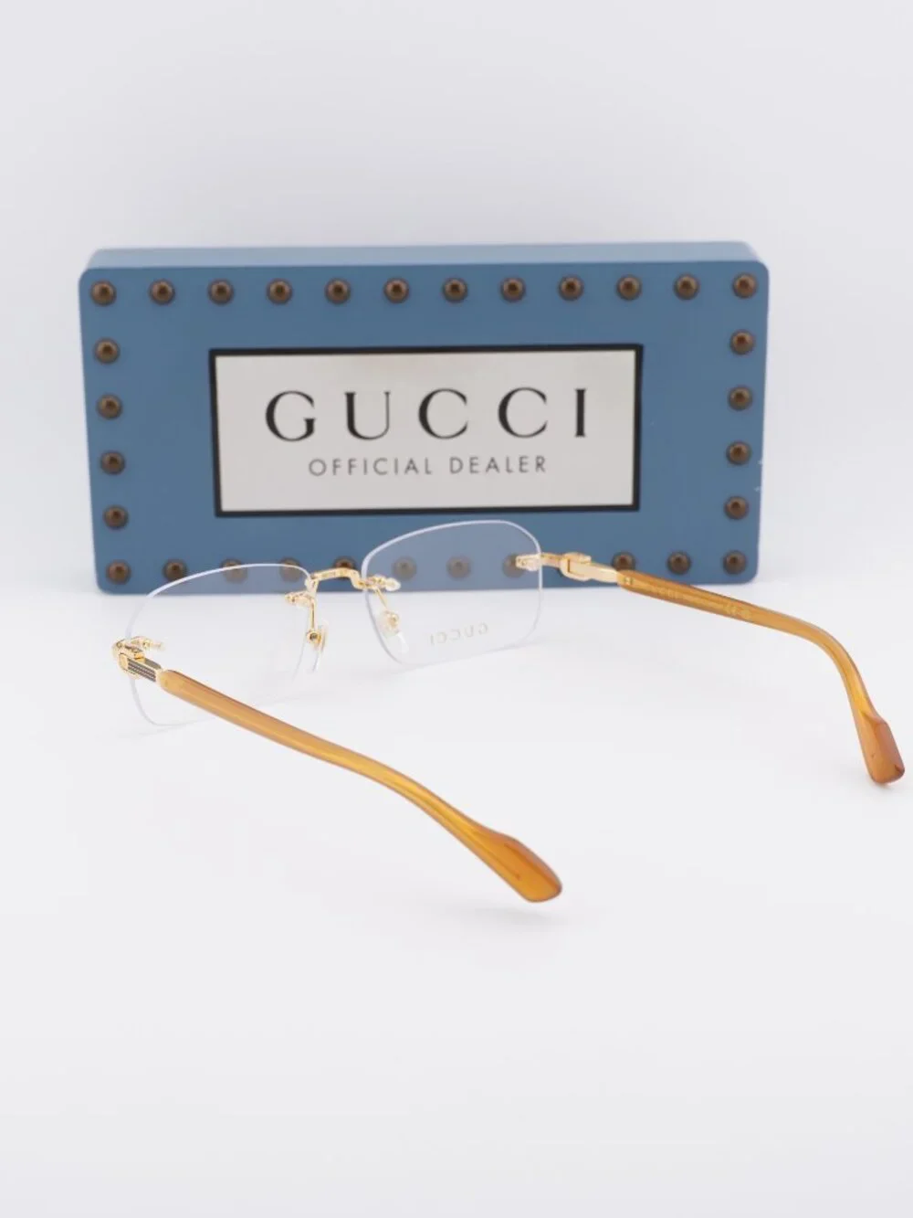Gucci GG1221O 006 Rectangle Eyeglasses - Gold 56mm